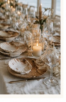 Scallop shells used for event table styling