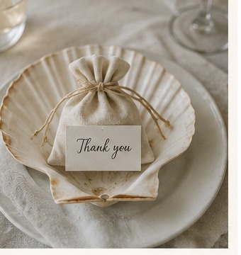 Scallop shell wedding favour